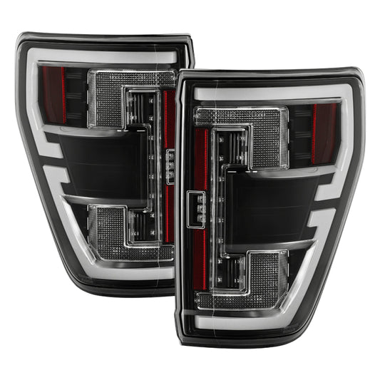 Spyder 21-23 Ford F150 (Halogen w/ Blind Spot) Full LED Tail Lights - Black (ALT-YD-FF15021HALBS-BK)