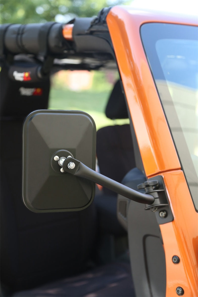 Rugged Ridge 97-18 Jeep Wrangler Textured Black Rectangluar Quick Release Mirror