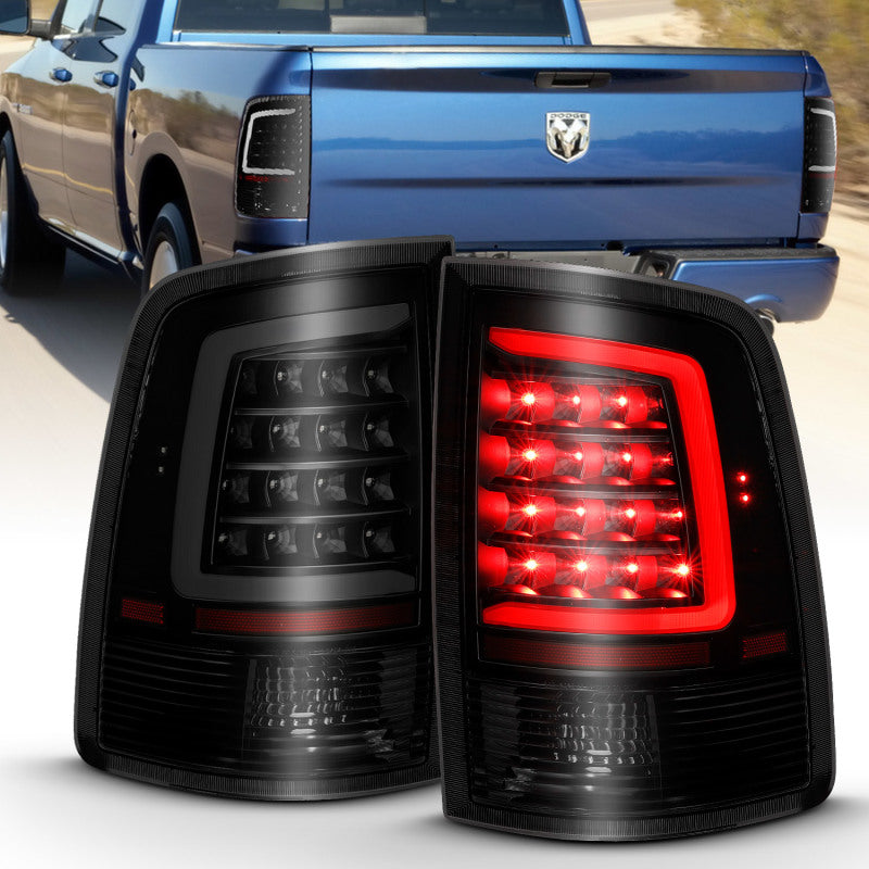 ANZO 2009-2018 Dodge Ram 1500 LED Taillight Plank Style Black w/Smoke Lens